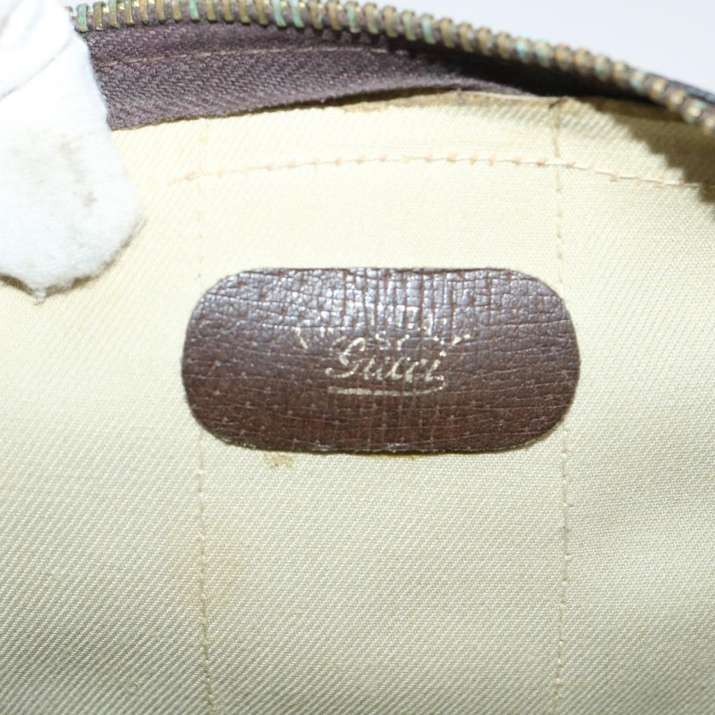 GUCCI GG Canvas Web Sherry Line Boston Bag PVC Leather Beige Red 50517