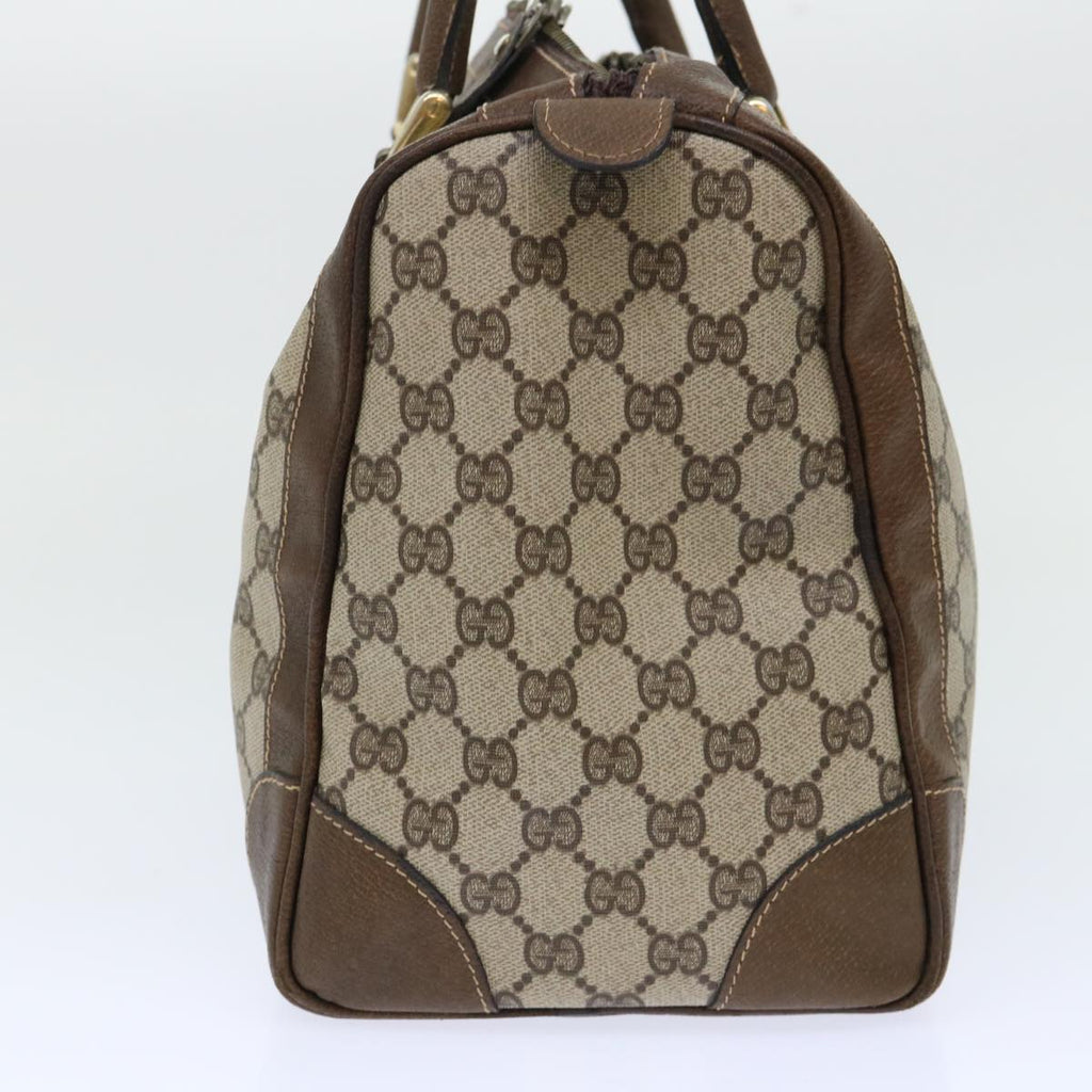 GUCCI GG Canvas Web Sherry Line Boston Bag PVC Leather Beige Red 50517