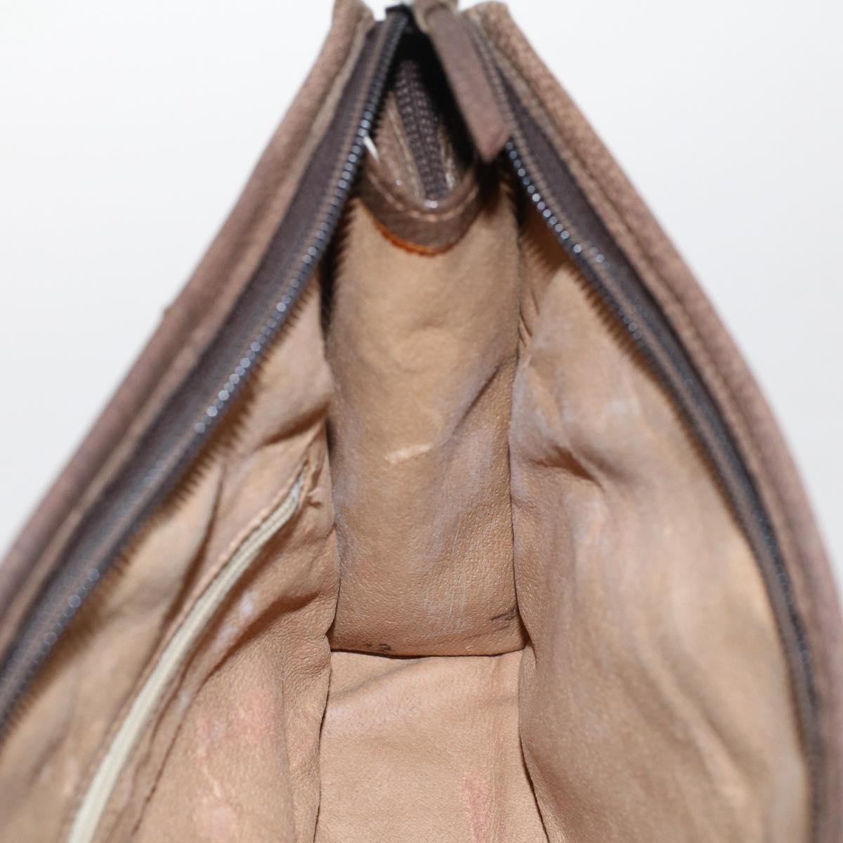 GUCCI PLUS GG Canvas Clutch Bag PVC Leather Beige 50530