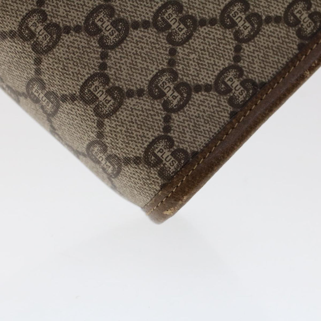 GUCCI PLUS GG Canvas Clutch Bag PVC Leather Beige 50530