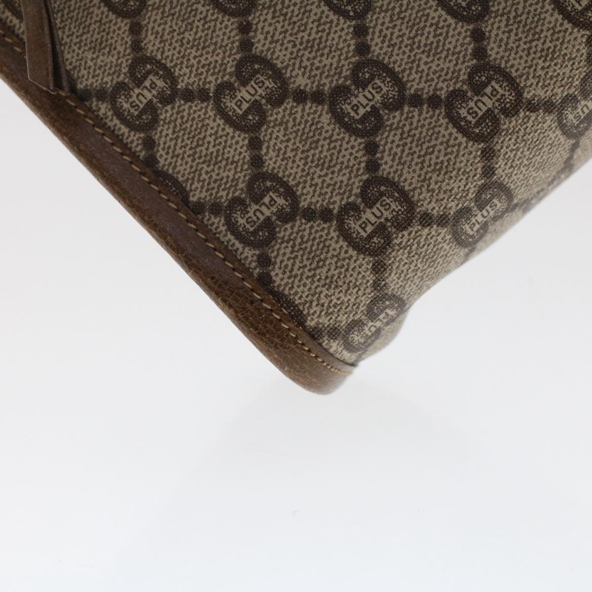GUCCI PLUS GG Canvas Clutch Bag PVC Leather Beige 50530