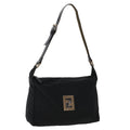 FENDI Zucca Canvas Shoulder Bag Nylon Black 50534