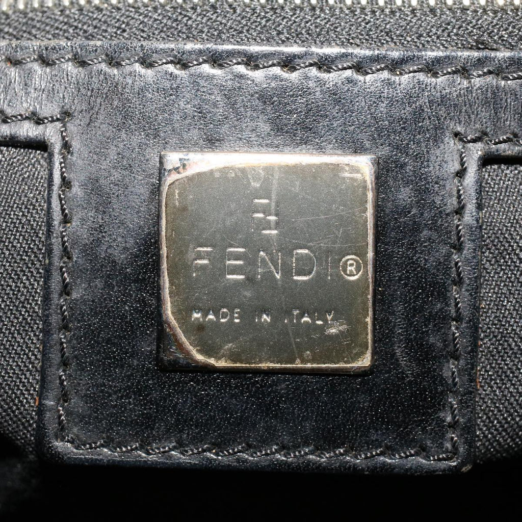 FENDI Zucca Canvas Shoulder Bag Nylon Black 50534