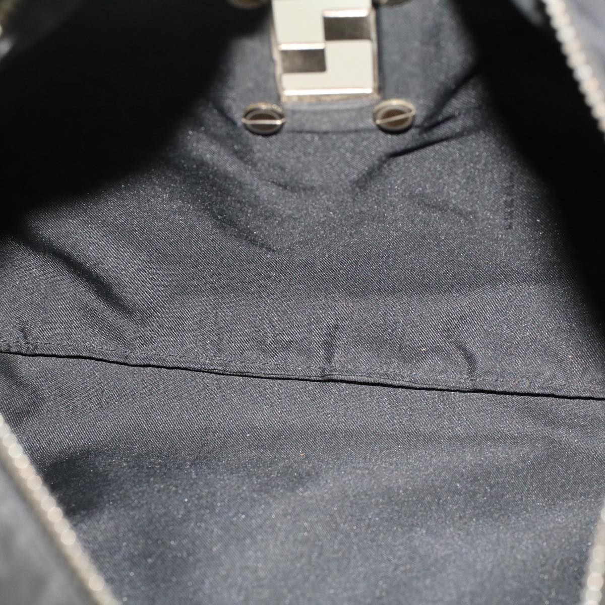 FENDI Zucca Canvas Shoulder Bag Nylon Black 50534