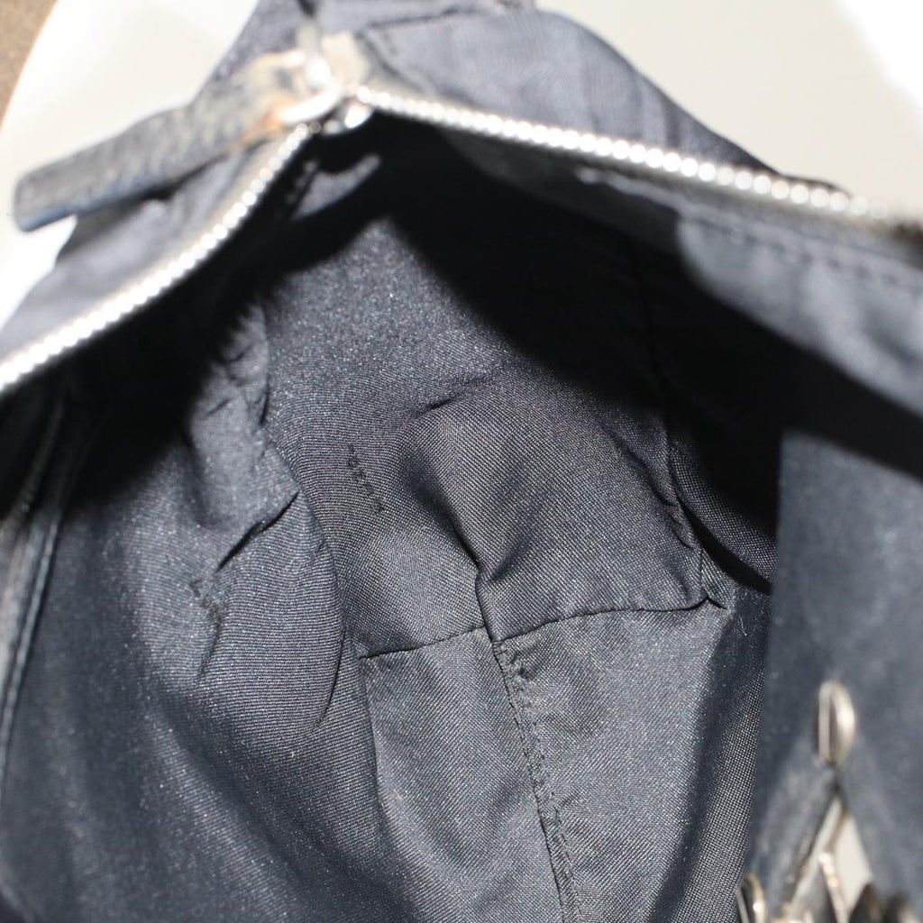 FENDI Zucca Canvas Shoulder Bag Nylon Black 50534
