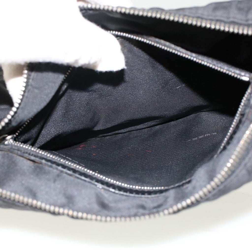 FENDI Zucca Canvas Shoulder Bag Nylon Black 50534