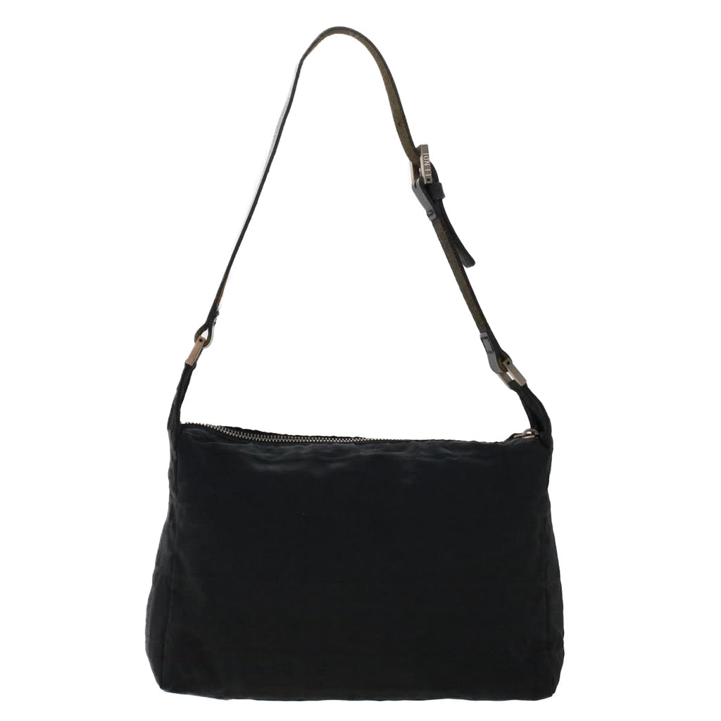 FENDI Zucca Canvas Shoulder Bag Nylon Black 50534