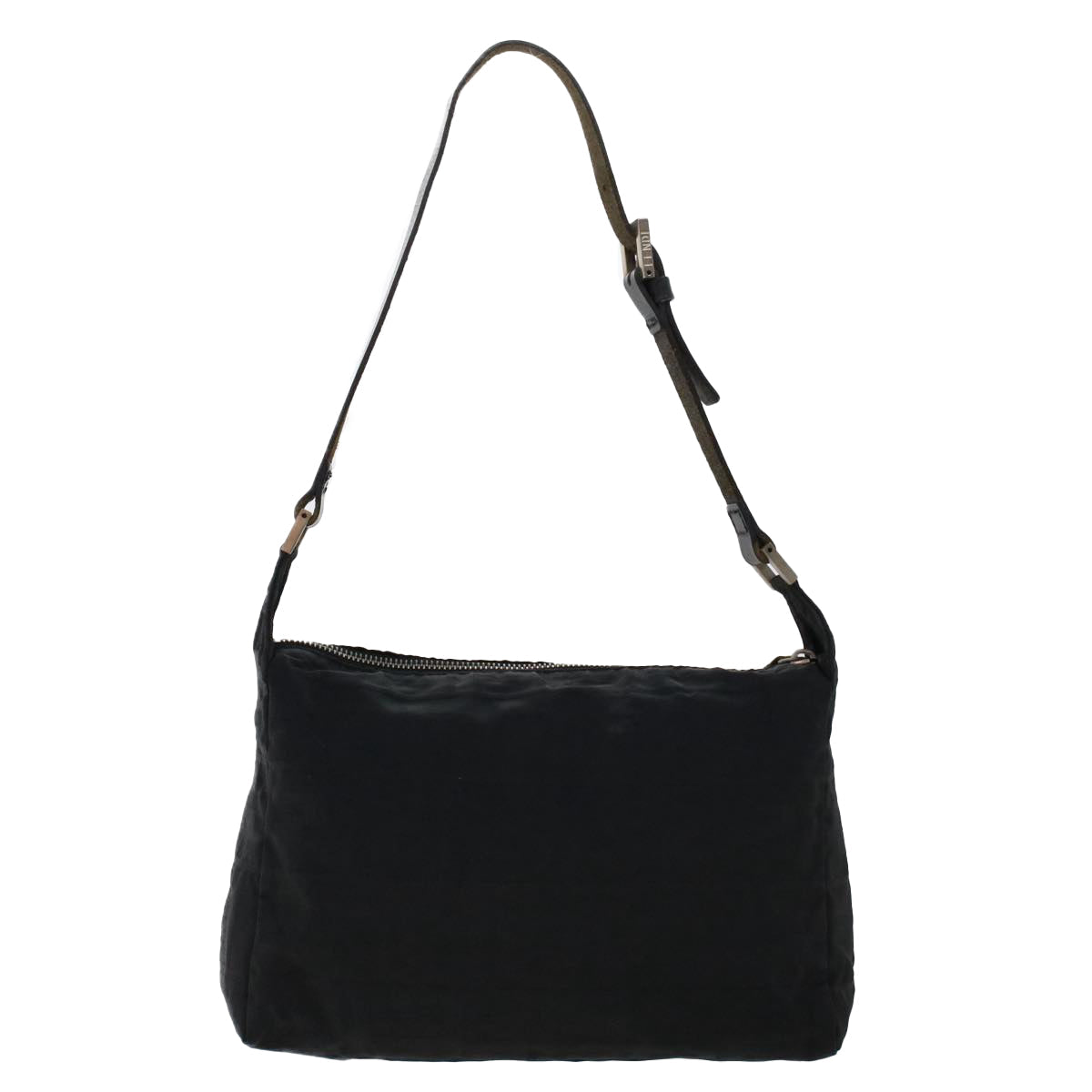 FENDI Zucca Canvas Shoulder Bag Nylon Black 50534
