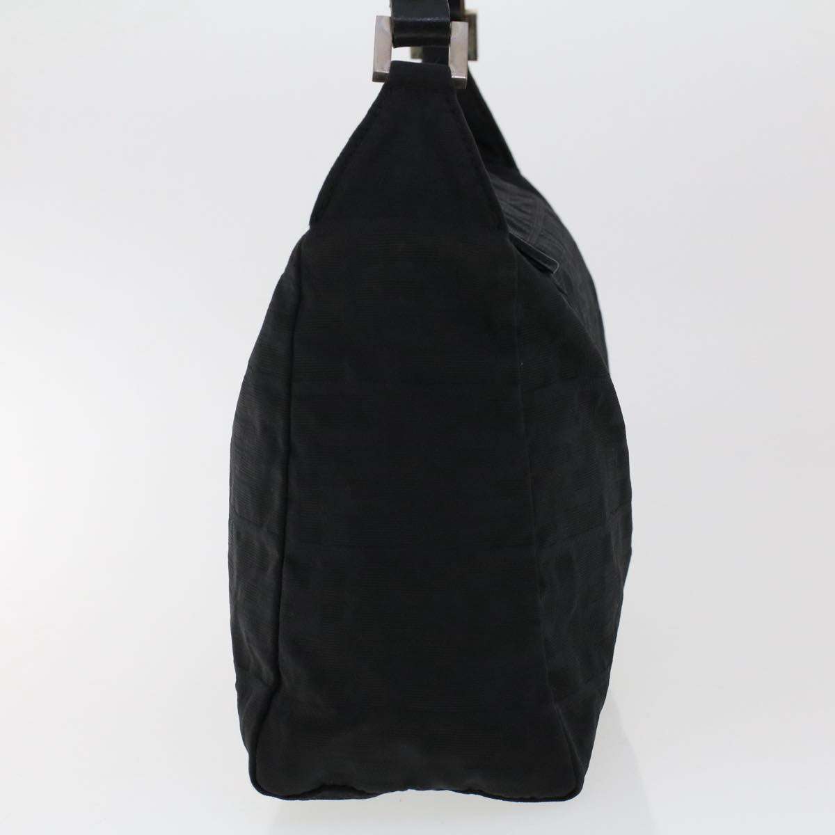 FENDI Zucca Canvas Shoulder Bag Nylon Black 50534