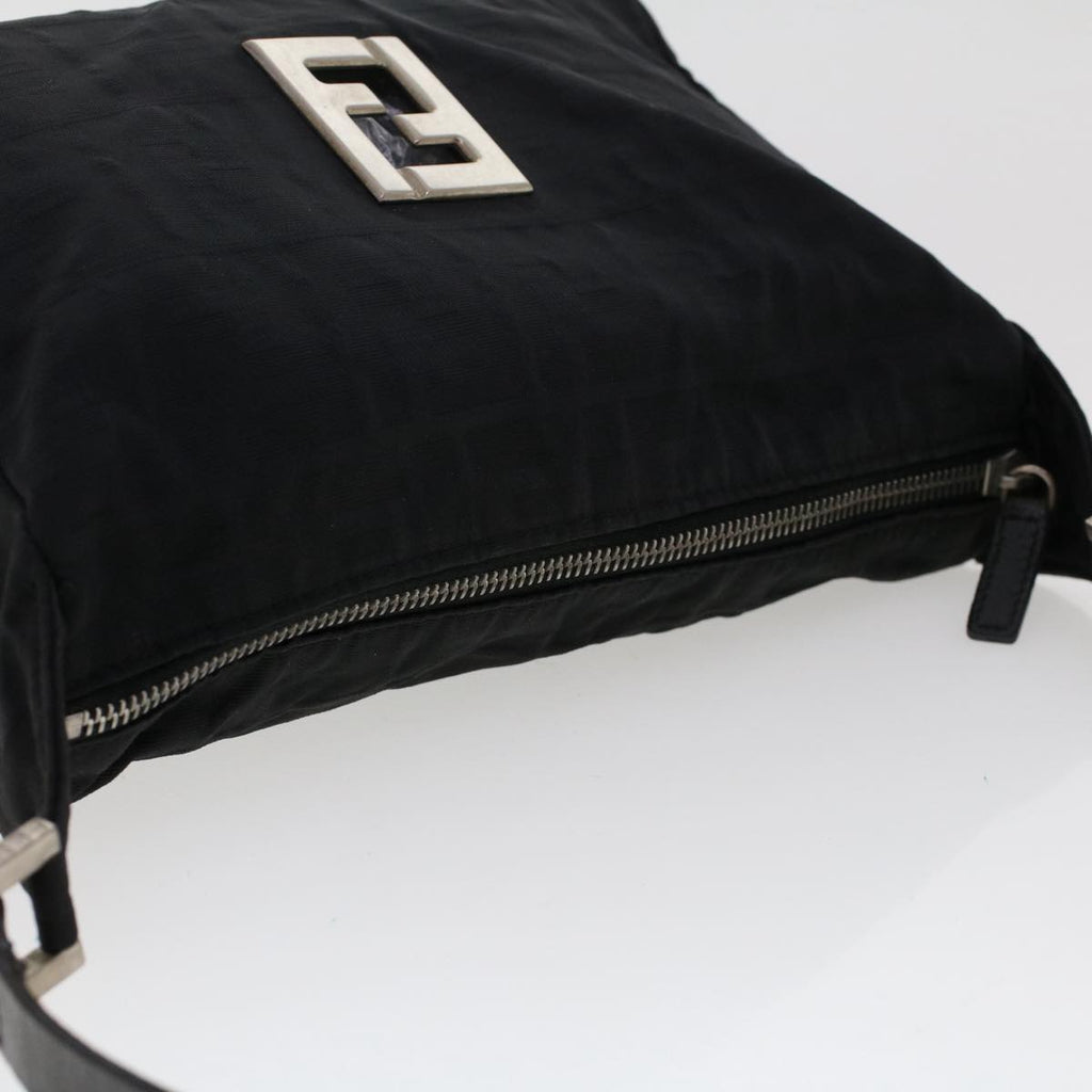 FENDI Zucca Canvas Shoulder Bag Nylon Black 50534