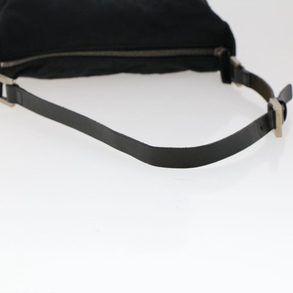 FENDI Zucca Canvas Shoulder Bag Nylon Black 50534