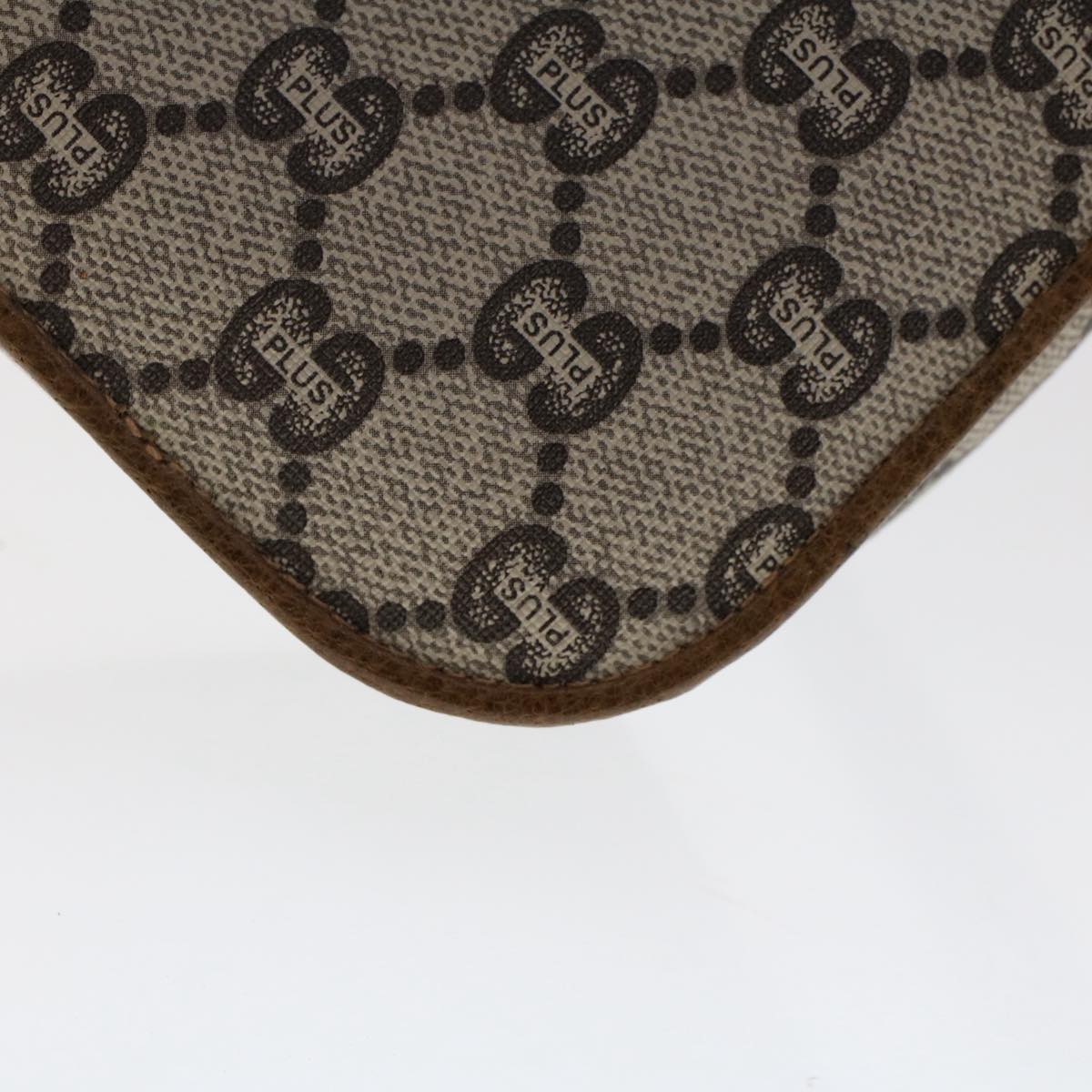 GUCCI PLUS GG Canvas Shoulder Bag PVC Leather Beige 50535