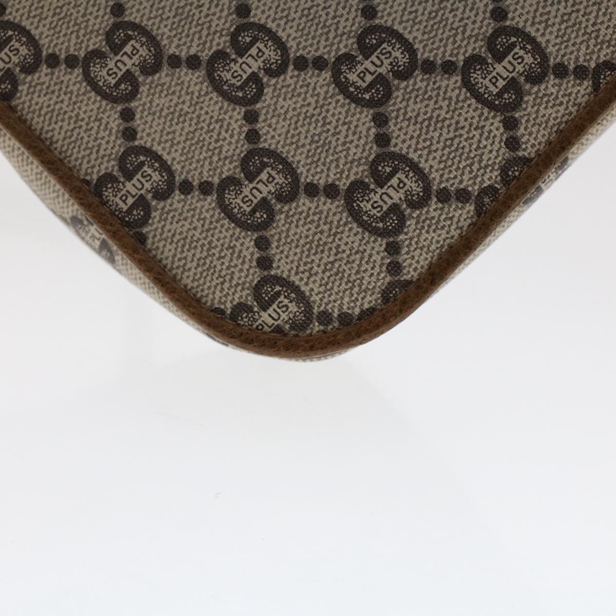 GUCCI PLUS GG Canvas Shoulder Bag PVC Leather Beige 50535