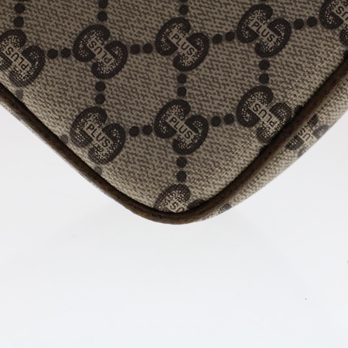 GUCCI PLUS GG Canvas Shoulder Bag PVC Leather Beige 50535