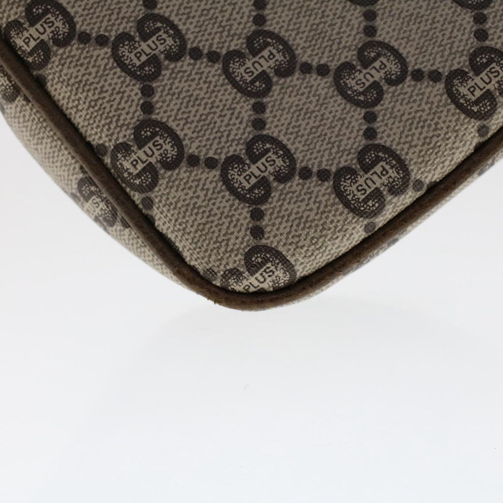 GUCCI PLUS GG Canvas Shoulder Bag PVC Leather Beige 50535