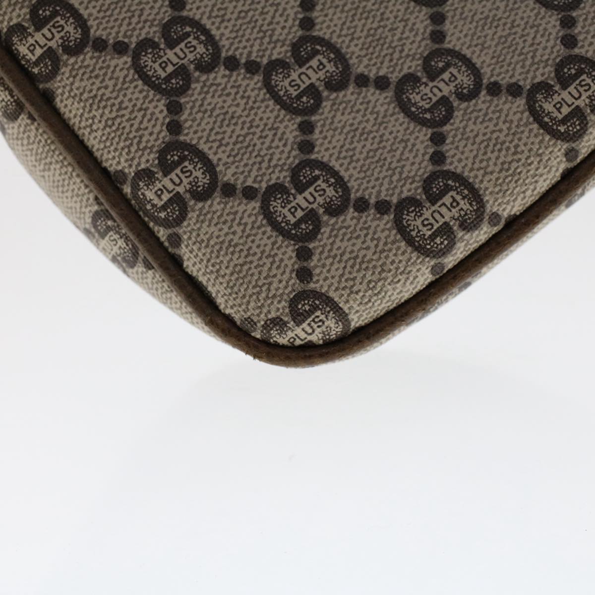 GUCCI PLUS GG Canvas Shoulder Bag PVC Leather Beige 50535