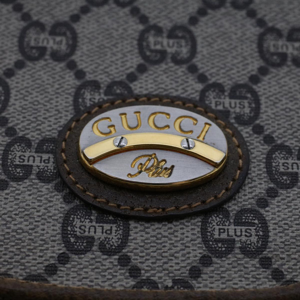 GUCCI PLUS GG Canvas Shoulder Bag PVC Leather Beige 50535