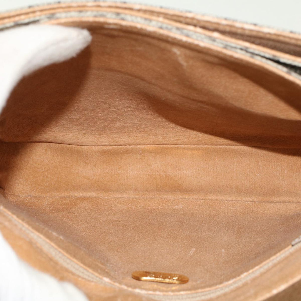 GUCCI PLUS GG Canvas Shoulder Bag PVC Leather Beige 50535