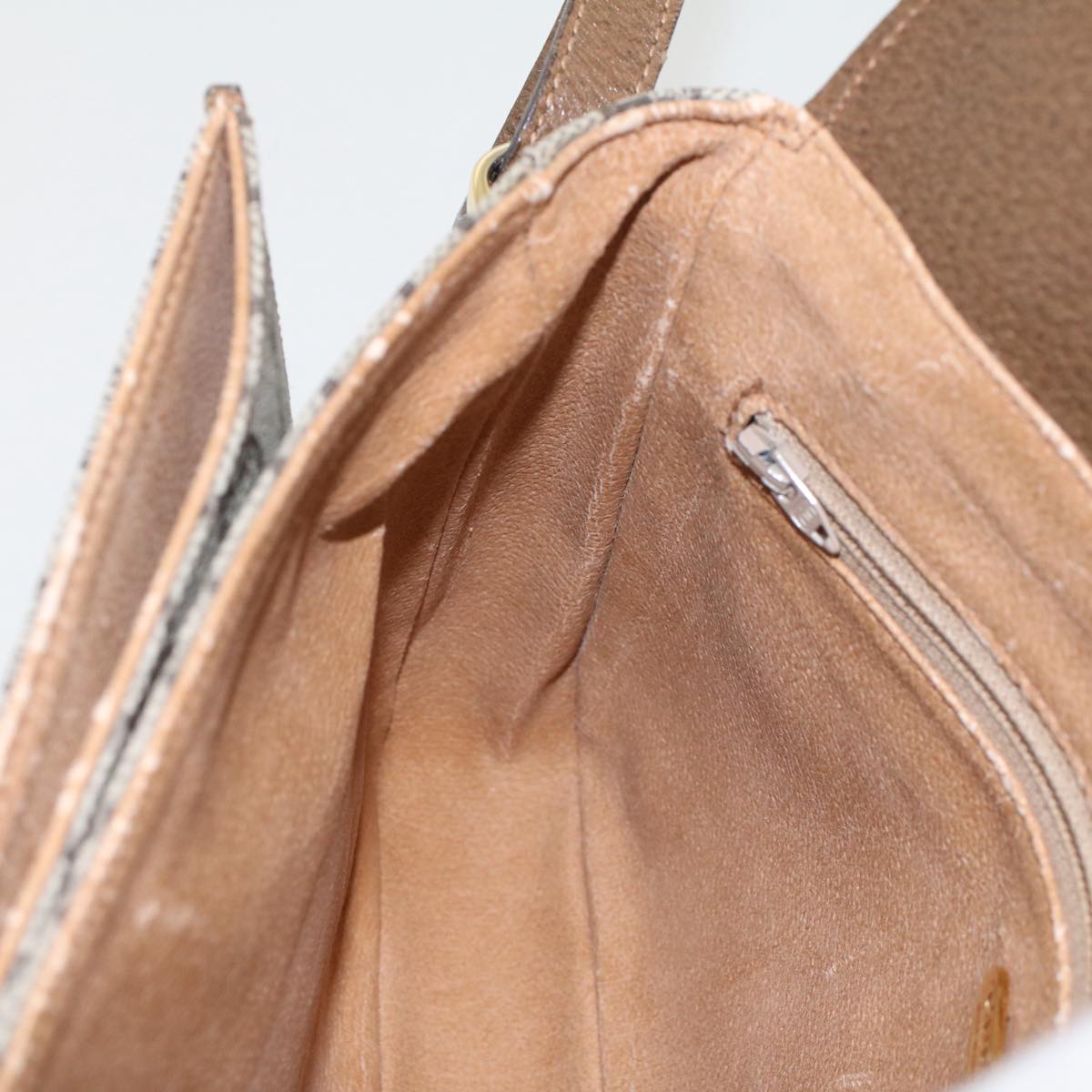 GUCCI PLUS GG Canvas Shoulder Bag PVC Leather Beige 50535