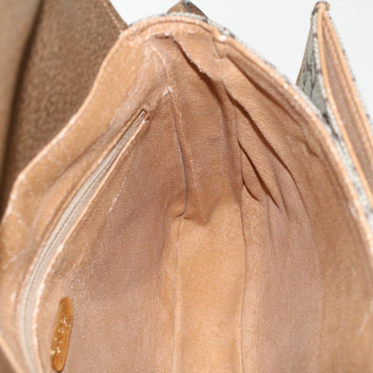 GUCCI PLUS GG Canvas Shoulder Bag PVC Leather Beige 50535
