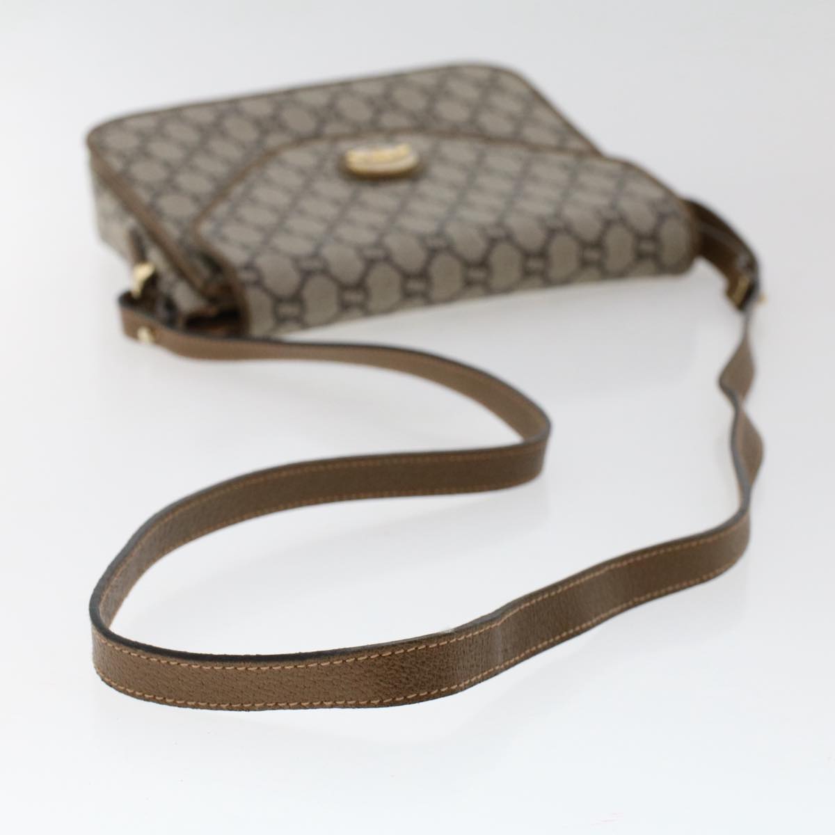 GUCCI PLUS GG Canvas Shoulder Bag PVC Leather Beige 50535