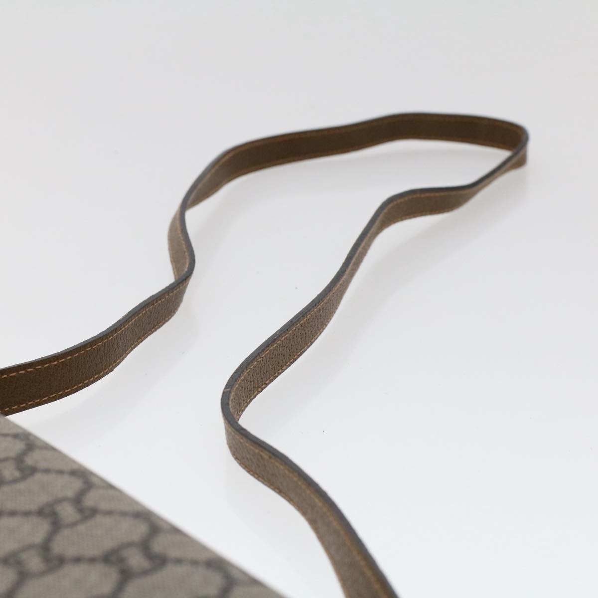 GUCCI PLUS GG Canvas Shoulder Bag PVC Leather Beige 50535