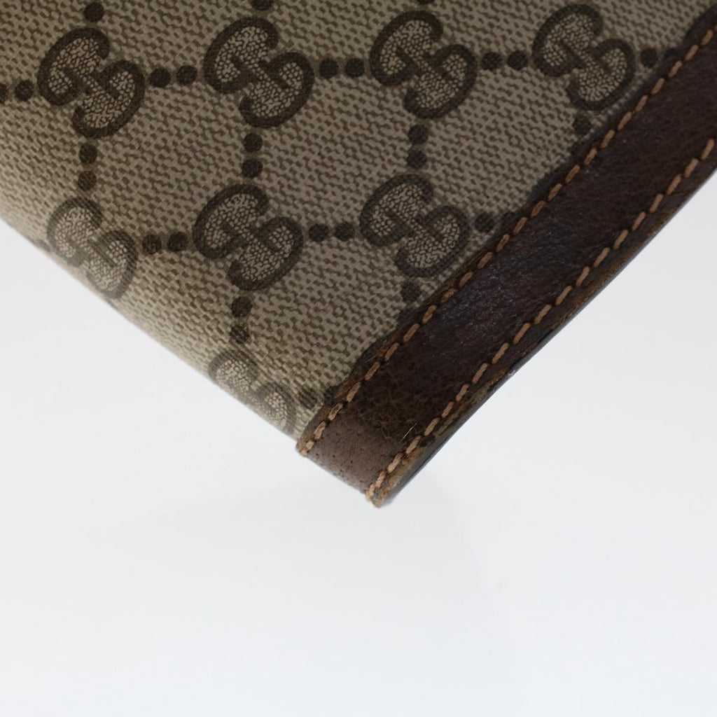GUCCI GG Canvas Web Sherry Line Clutch Bag PVC Leather Beige Red 50560