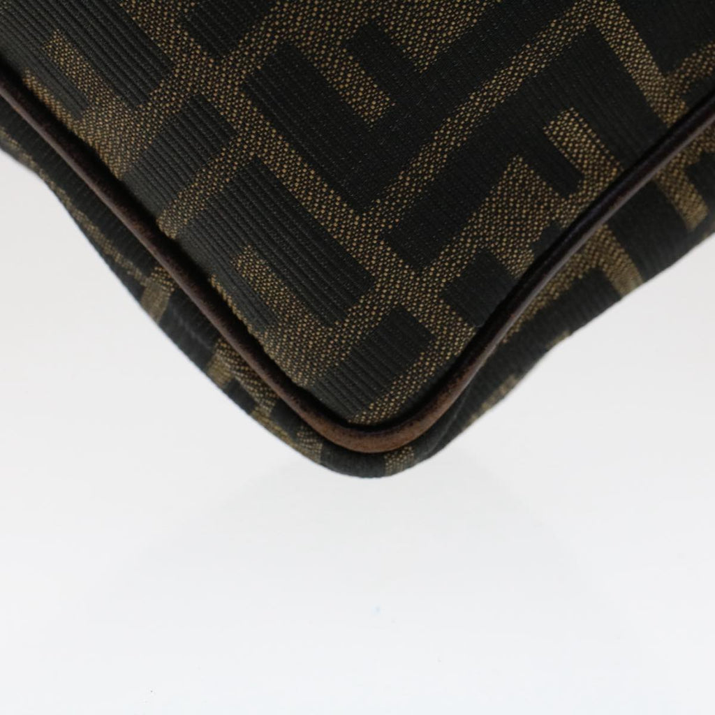 FENDI Zucca Canvas Hand Bag Nylon Brown Black 50568