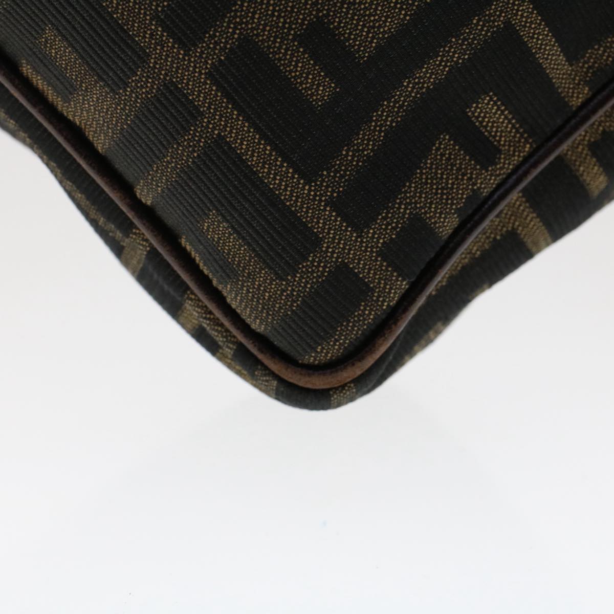FENDI Zucca Canvas Hand Bag Nylon Brown Black 50568