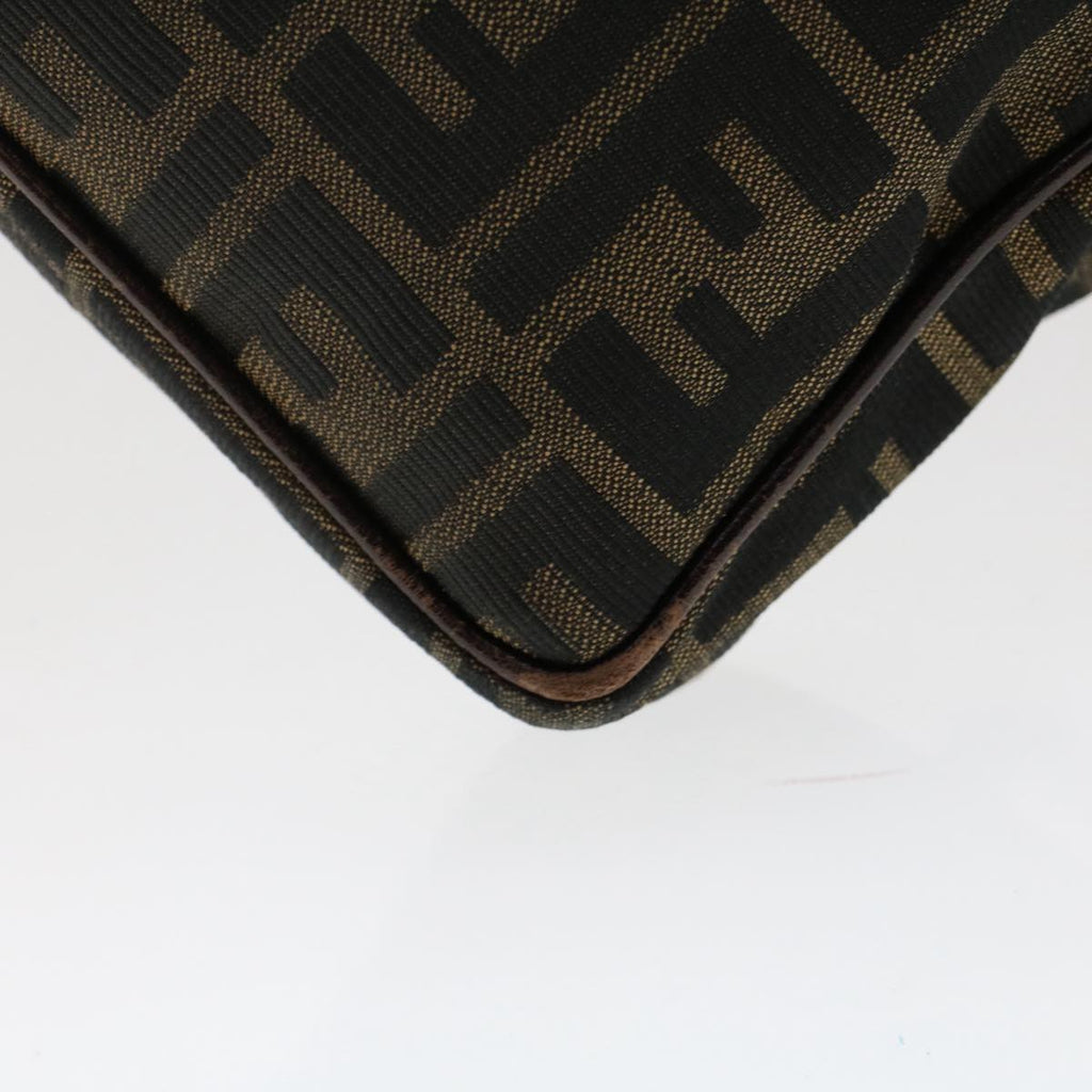 FENDI Zucca Canvas Hand Bag Nylon Brown Black 50568