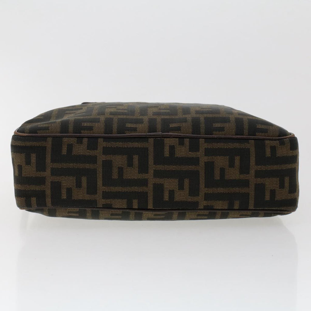 FENDI Zucca Canvas Hand Bag Nylon Brown Black 50568