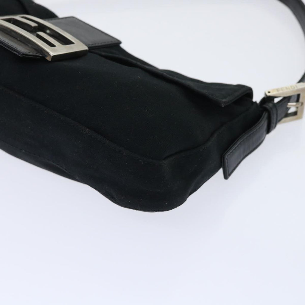 FENDI Mamma Baguette Shoulder Bag Nylon Black 50576
