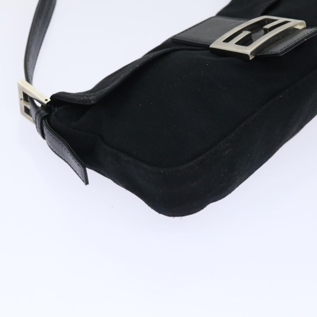 FENDI Mamma Baguette Shoulder Bag Nylon Black 50576