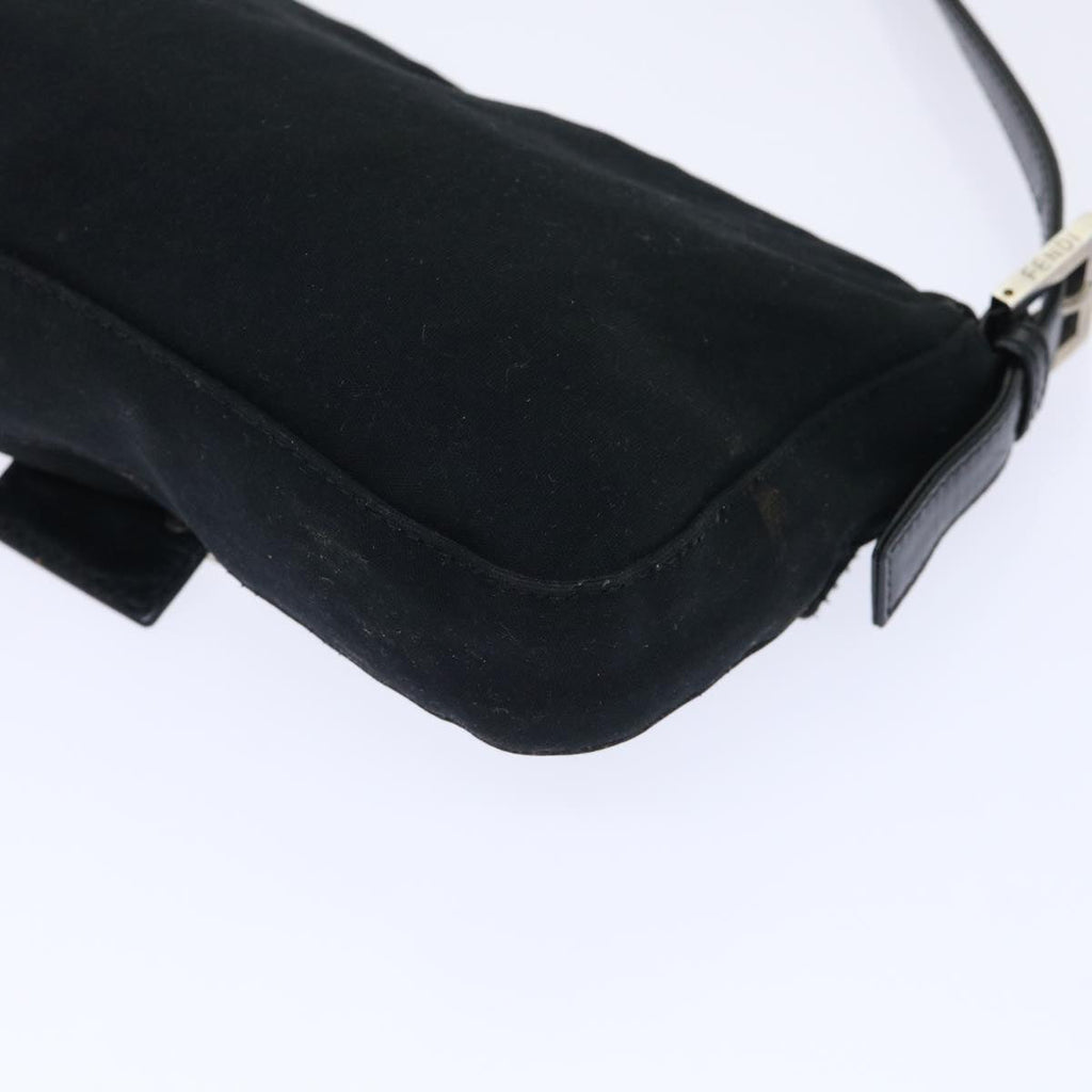 FENDI Mamma Baguette Shoulder Bag Nylon Black 50576