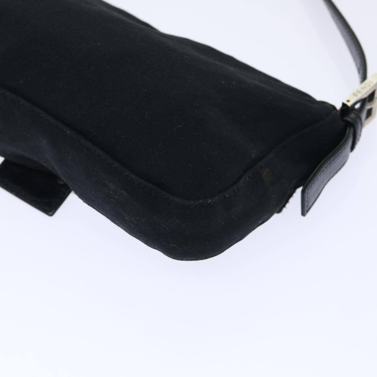 FENDI Mamma Baguette Shoulder Bag Nylon Black 50576