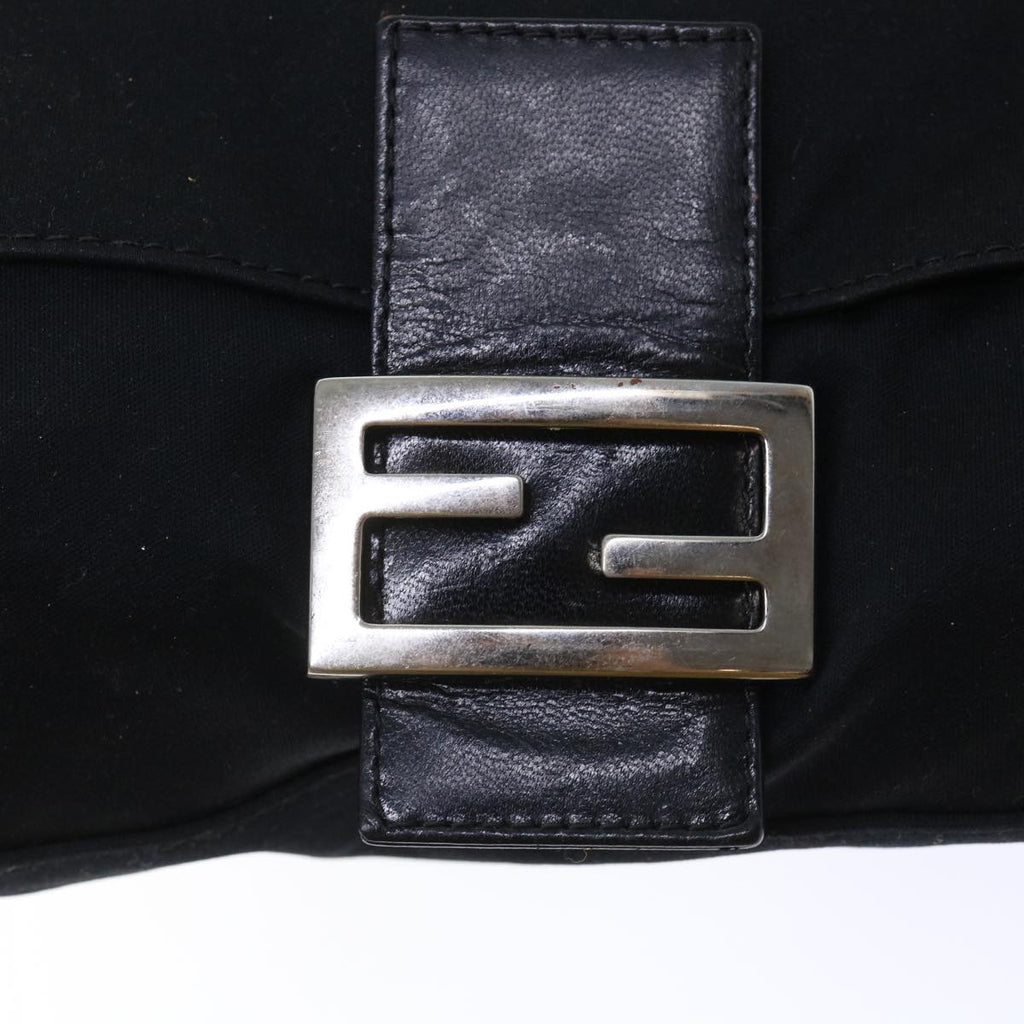 FENDI Mamma Baguette Shoulder Bag Nylon Black 50576