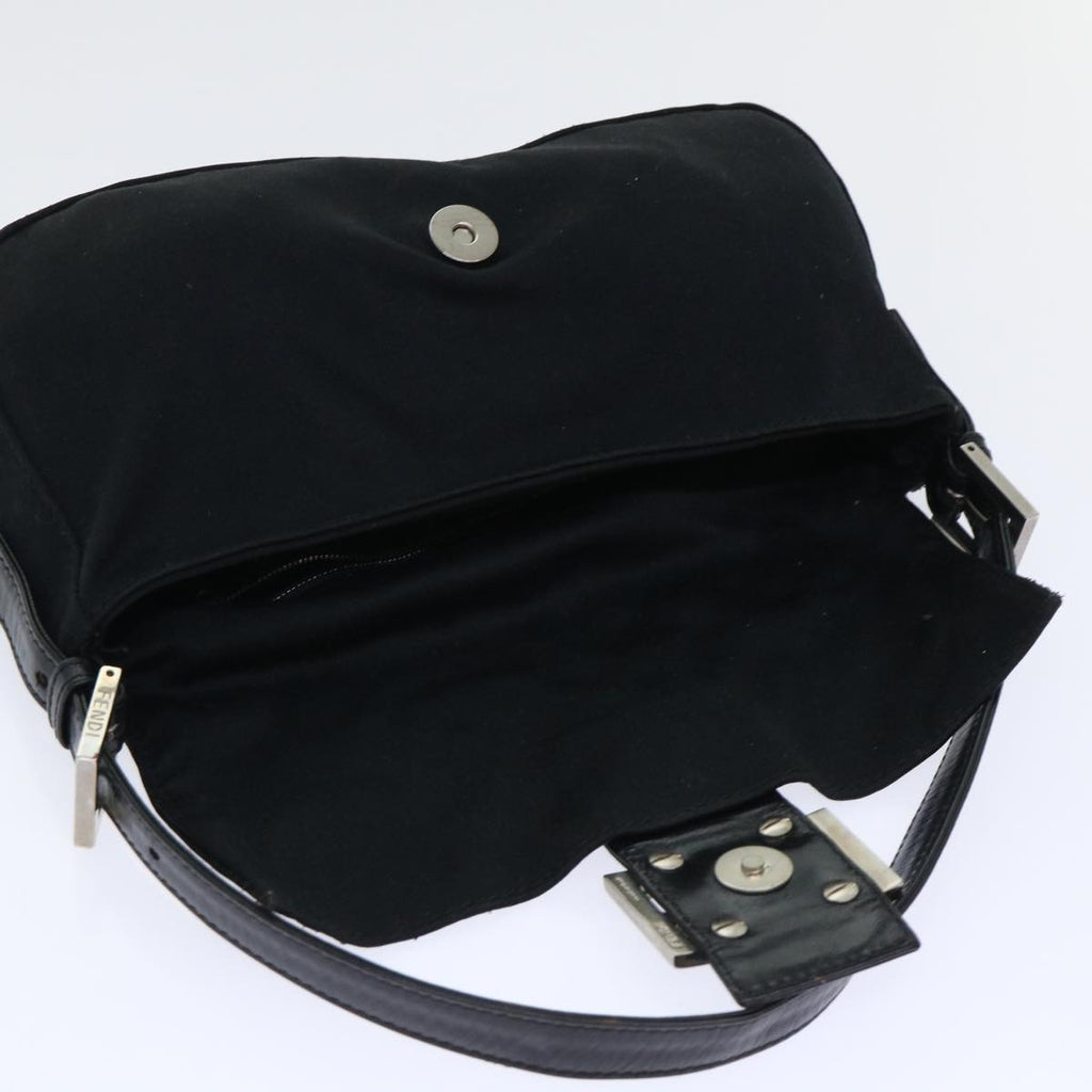 FENDI Mamma Baguette Shoulder Bag Nylon Black 50576
