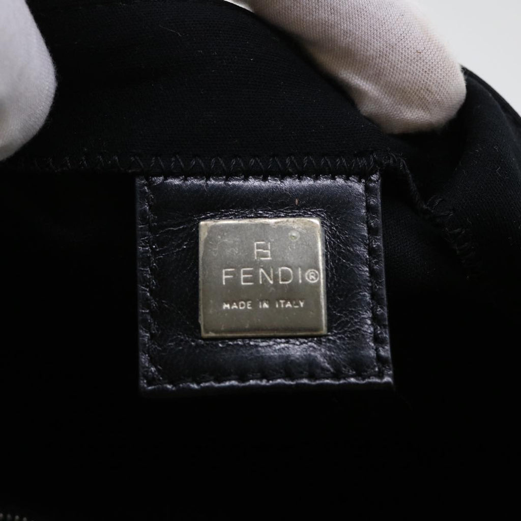 FENDI Mamma Baguette Shoulder Bag Nylon Black 50576