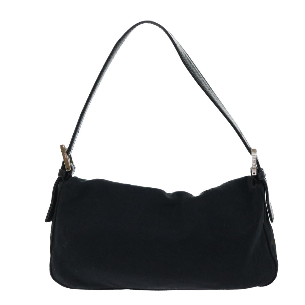FENDI Mamma Baguette Shoulder Bag Nylon Black 50576