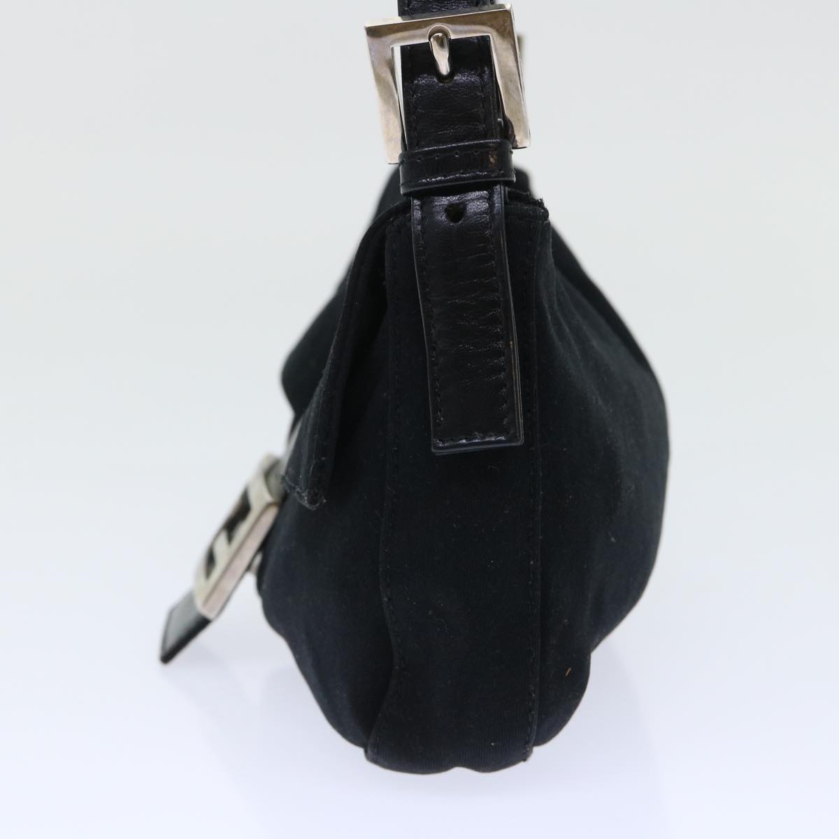 FENDI Mamma Baguette Shoulder Bag Nylon Black 50576