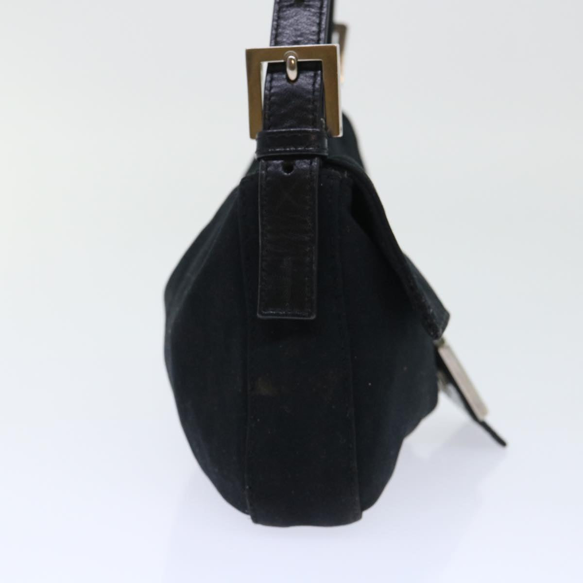FENDI Mamma Baguette Shoulder Bag Nylon Black 50576