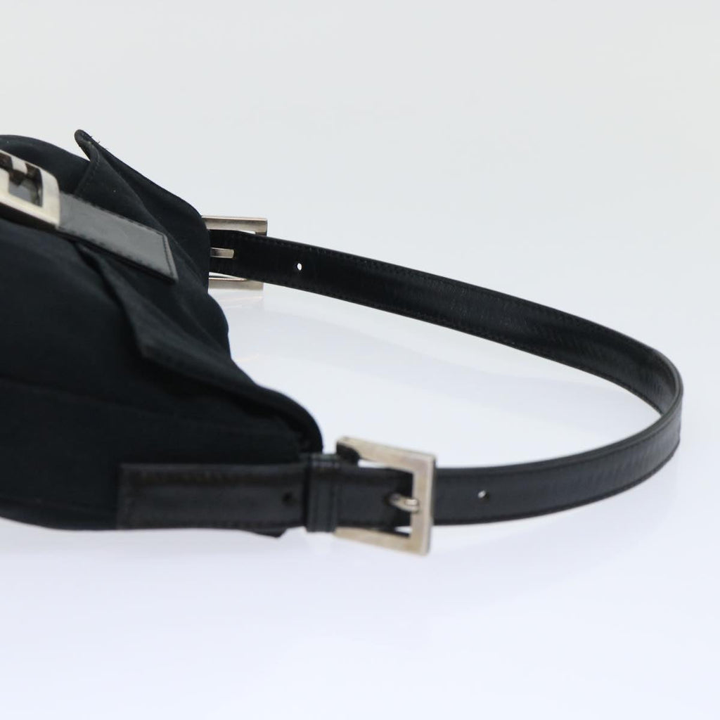 FENDI Mamma Baguette Shoulder Bag Nylon Black 50576