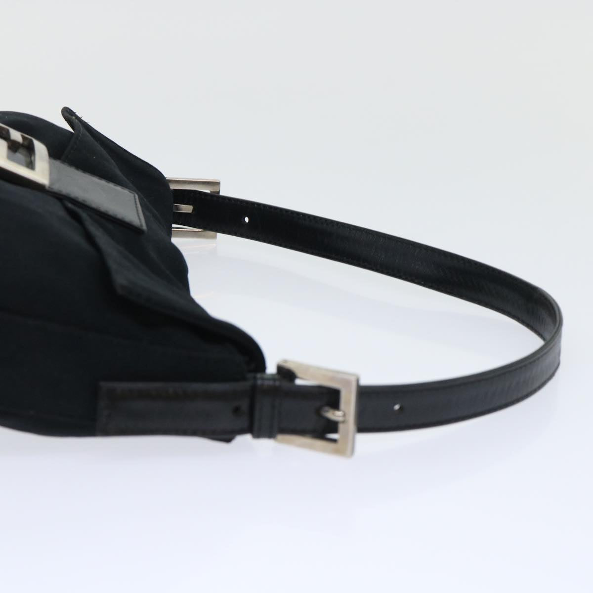 FENDI Mamma Baguette Shoulder Bag Nylon Black 50576