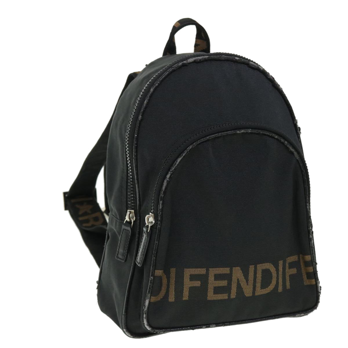 FENDI Backpack Nylon Black 50596