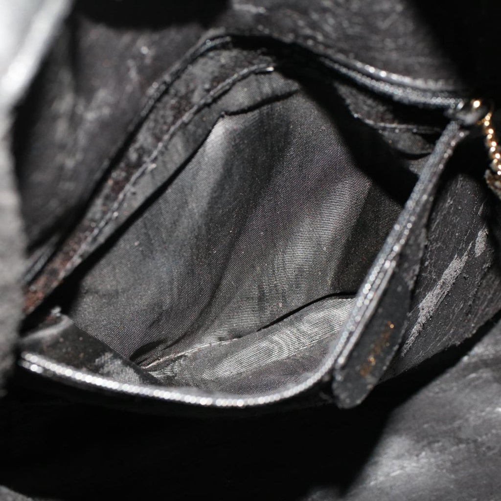 GUCCI Bamboo Shoulder Bag Leather 2way Black 50597