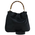 GUCCI Bamboo Shoulder Bag Leather 2way Black 50597