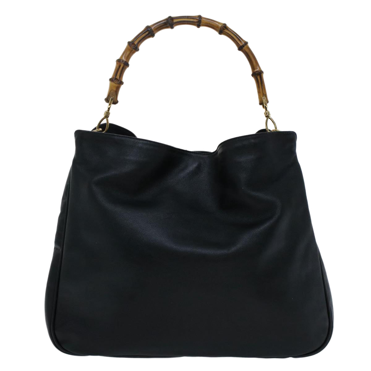 GUCCI Bamboo Shoulder Bag Leather 2way Black 50597