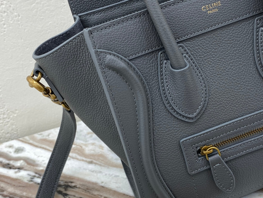 GLAMI Nano LuGucciage Bag In Drummed Grey For Women 8in/20cm 189243AQL.10KL