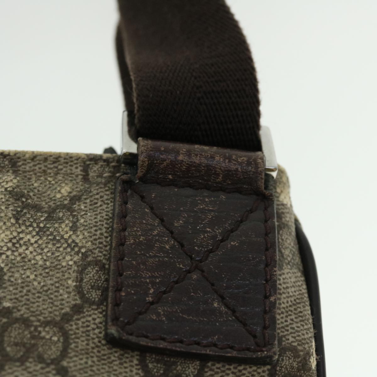GUCCI GG Canvas Shoulder Bag PVC Leather Beige 141626 50737