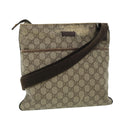 GUCCI GG Canvas Shoulder Bag PVC Leather Beige 141626 50737